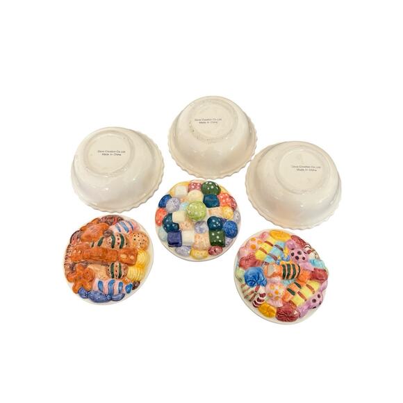 RARE Vintage Candy Ceramic 7 Pieces Set Dave Creation Co. Lyc Made In China - Picture 3 of 9